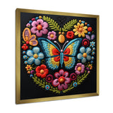 Floral Boho Papillon Embroidery - Butterfly Wall Decor