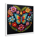 Floral Boho Papillon Embroidery - Butterfly Wall Decor