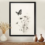 Butterfly Petals of Promise Minimal Monochrome - Butterfly Framed Canvas Art