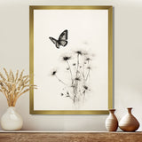 Butterfly Petals of Promise Minimal Monochrome - Butterfly Framed Canvas Art