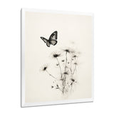 Butterfly Petals of Promise Minimal Monochrome - Butterfly Framed Canvas Art