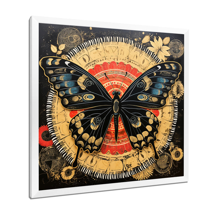Monarch Collage On Glam Gold Seal - Butterfly Home Decor Art
