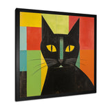 Minimal Black Cat Portrait - Cat Canvas Wall Art