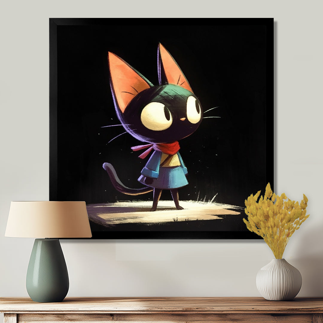 Little Cute Lady Black Cat - Cat Wall Decor