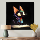 Little Cute Lady Black Cat - Cat Wall Decor