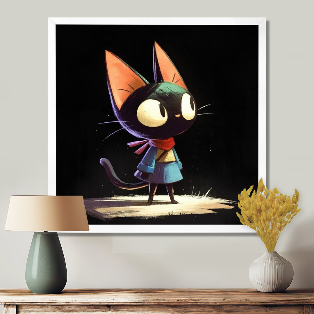 Little Cute Lady Black Cat - Cat Wall Decor