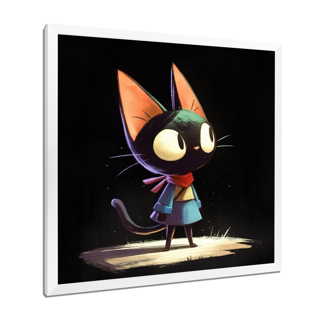 Little Cute Lady Black Cat - Cat Wall Decor