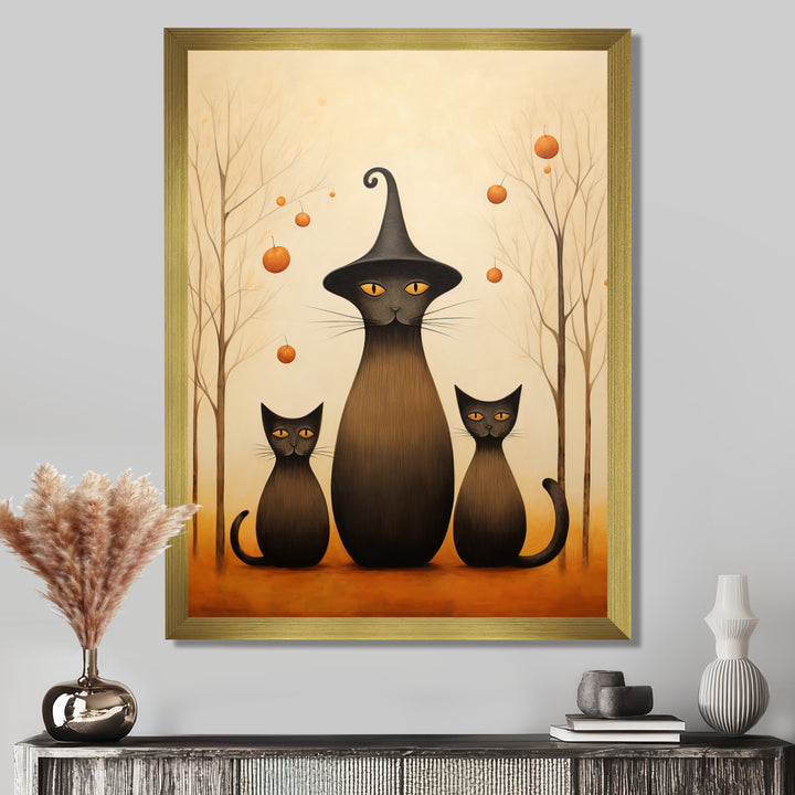 Family Of Wizard Cats - Cat Large Canvas Wall Art