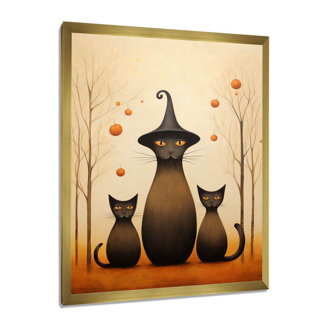 Family Of Wizard Cats - Cat Large Canvas Wall Art