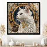 Collage Majestic White Cat - Cat Bedroom Wall Art