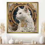 Collage Majestic White Cat - Cat Bedroom Wall Art