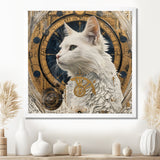 Collage Majestic White Cat - Cat Bedroom Wall Art