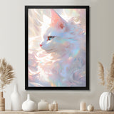Luminous Feline Iridescent White Cat - Cat Wall Art Prints