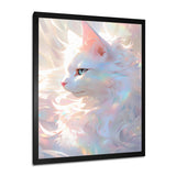 Luminous Feline Iridescent White Cat - Cat Wall Art Prints