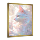 Luminous Feline Iridescent White Cat - Cat Wall Art Prints