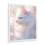 Luminous Feline Iridescent White Cat - Cat Wall Art Prints