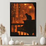 Urban Cat On Piano - Cat Large Canvas Wall Art