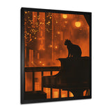 Urban Cat On Piano - Cat Large Canvas Wall Art