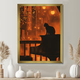 Urban Cat On Piano - Cat Large Canvas Wall Art
