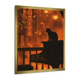 Urban Cat On Piano - Cat Large Canvas Wall Art