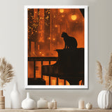 Urban Cat On Piano - Cat Large Canvas Wall Art