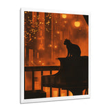 Urban Cat On Piano - Cat Large Canvas Wall Art