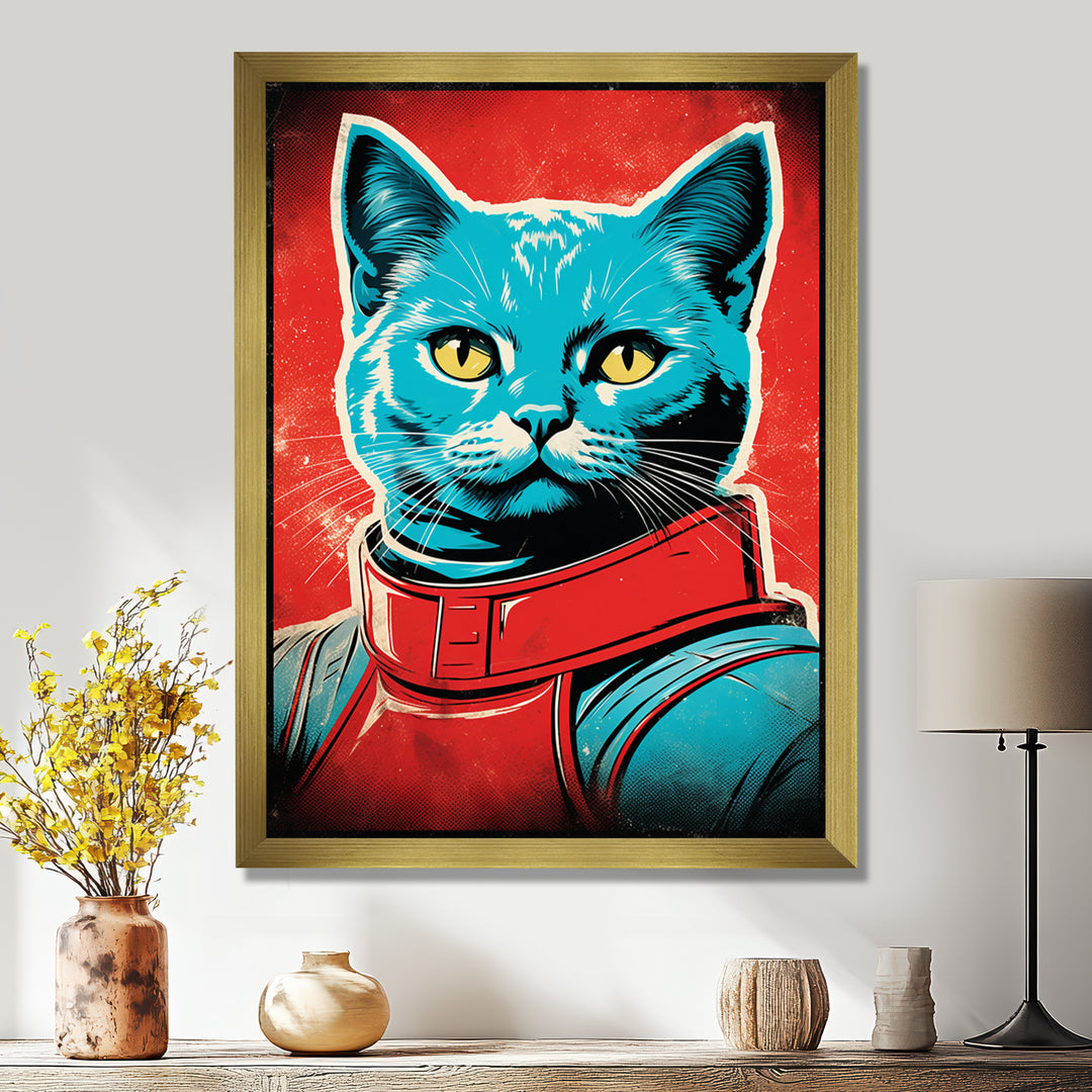Pop Culture Retro Cat - Cat Living Room Wall Art