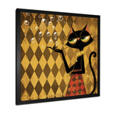 Retro Glam Cat Teasing - Cat Bedroom Wall Art