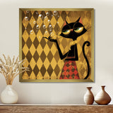 Retro Glam Cat Teasing - Cat Bedroom Wall Art