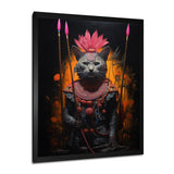 Shamanic Cat Pink Armor - Cat Wall Decor