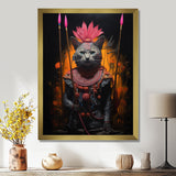 Shamanic Cat Pink Armor - Cat Wall Decor