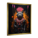Shamanic Cat Pink Armor - Cat Wall Decor