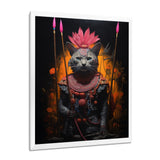 Shamanic Cat Pink Armor - Cat Wall Decor