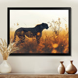 Majestic Cheetah On The Sunset Prairie - Cheetah Home Decor Art