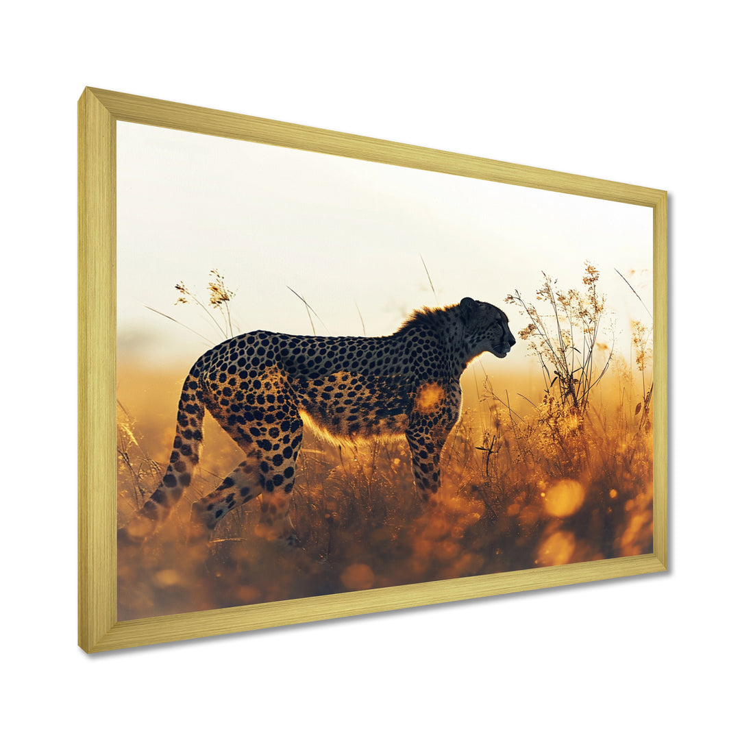 Majestic Cheetah On The Sunset Prairie - Cheetah Home Decor Art
