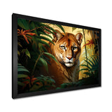 Cougar In The Jungle - Leopard Living Room Wall Art
