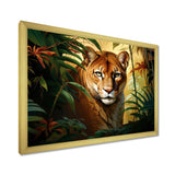 Cougar In The Jungle - Leopard Living Room Wall Art
