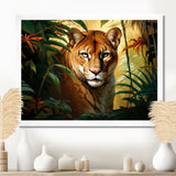Cougar In The Jungle - Leopard Living Room Wall Art