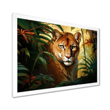 Cougar In The Jungle - Leopard Living Room Wall Art