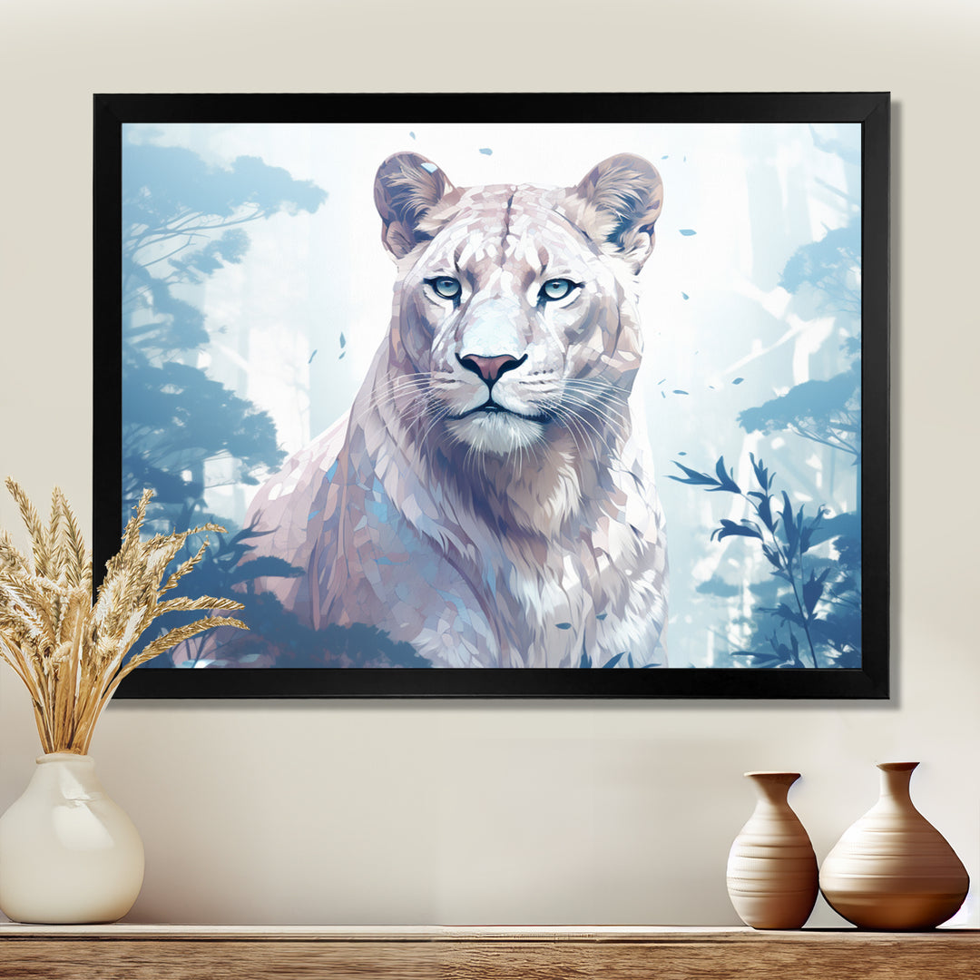 Majestic Cougar In The Jungle Faded Morning Light - Cheetah Canvas Wall Art
