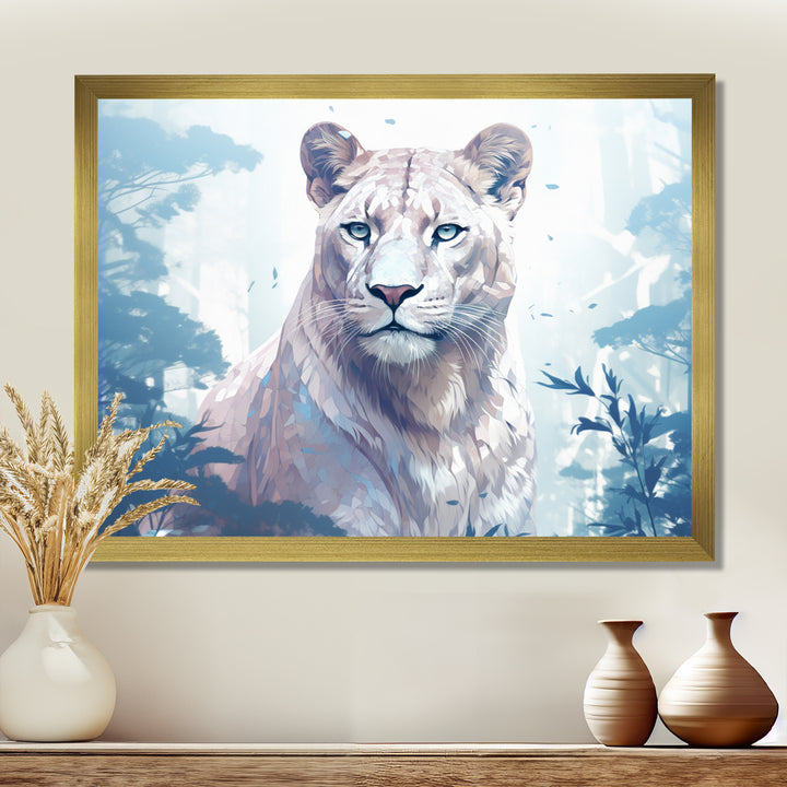 Majestic Cougar In The Jungle Faded Morning Light - Cheetah Canvas Wall Art