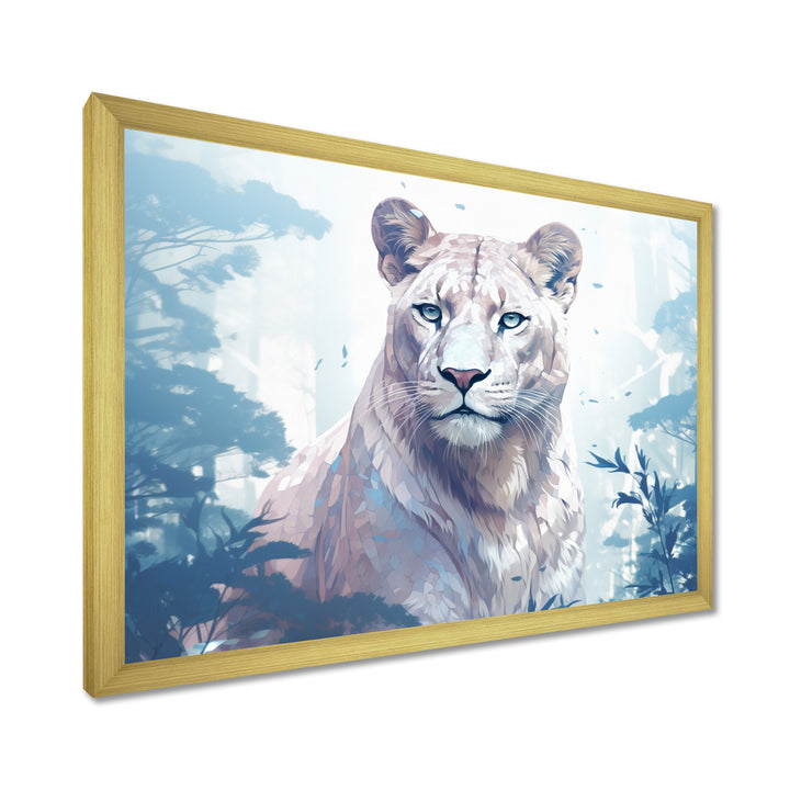 Majestic Cougar In The Jungle Faded Morning Light - Cheetah Canvas Wall Art