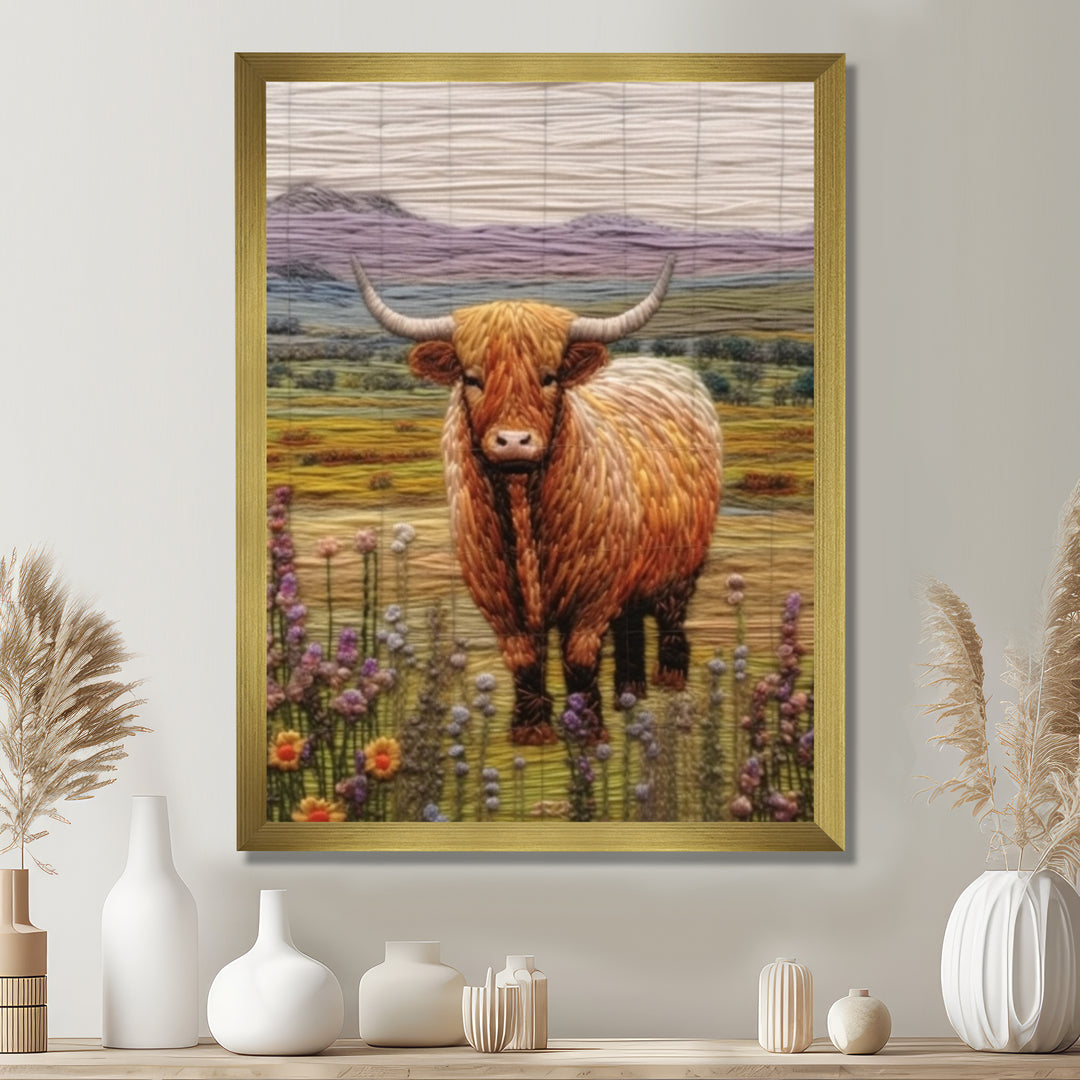 Highland Cow Embroidery - Cow Wall Decor