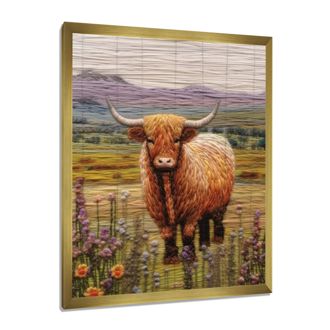 Highland Cow Embroidery - Cow Wall Decor