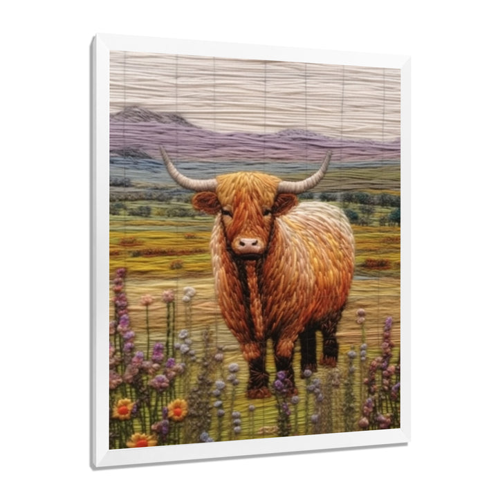Highland Cow Embroidery - Cow Wall Decor