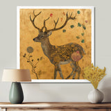 Majestic Dear Vintage Asian Gold - Deer Wall Art Prints