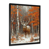 Deer With Antlers In Autumn Forest - Brown Deer Wall Art