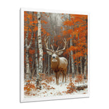 Deer With Antlers In Autumn Forest - Brown Deer Wall Art