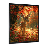 Adorable Baby Deer In Blossoming Forest - Brown Deer Wall Art