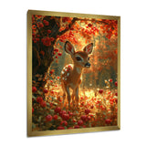 Adorable Baby Deer In Blossoming Forest - Brown Deer Wall Art